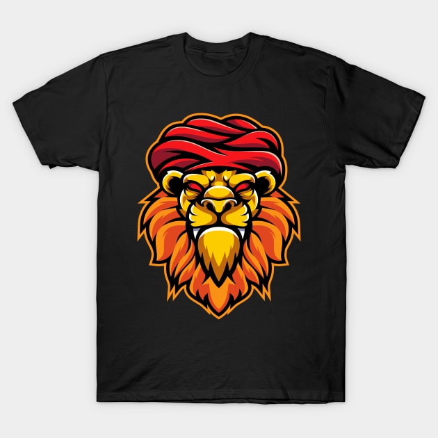 Illustration lion guru character design T-Shirt by Wawadzgnstuff